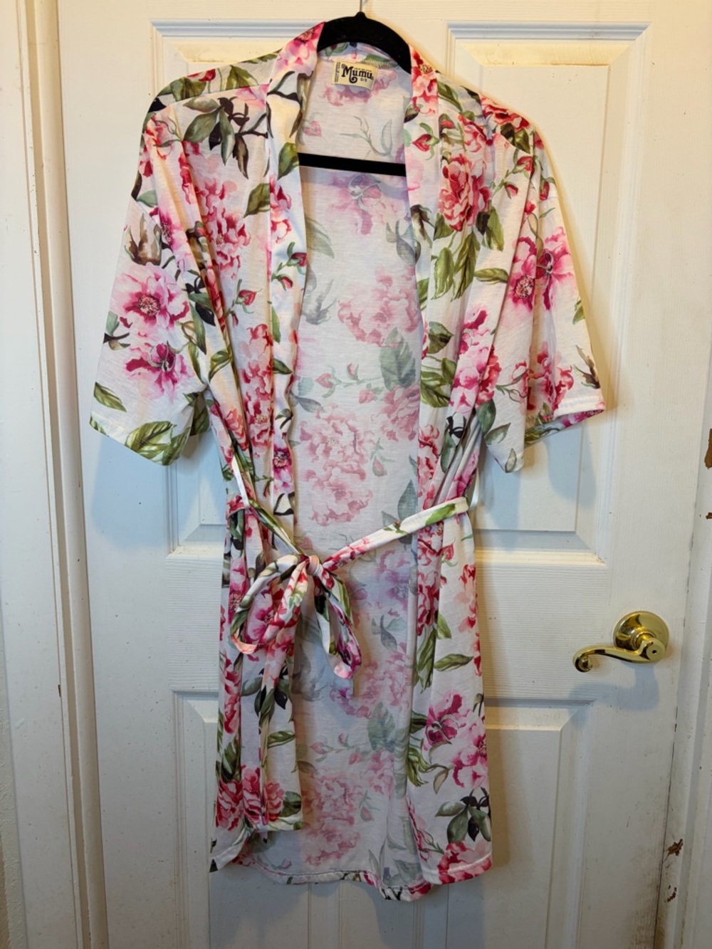 Show Me Your MuMu Brie Floral Pink and Green Short Robe